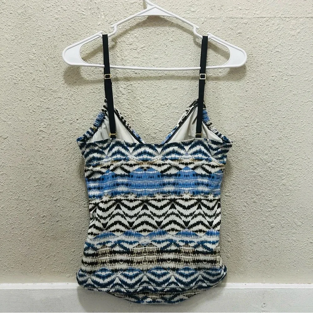 LA BLANCA Animal Instinct Convertible Tankini Swim Top Size 8